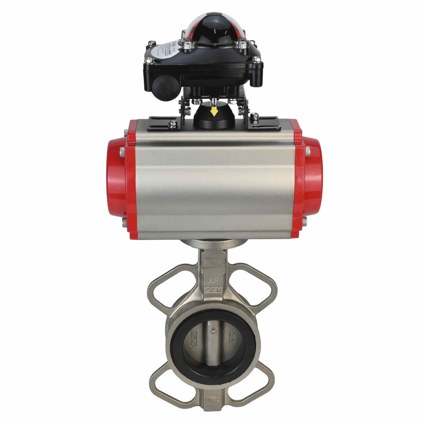Válvula de mariposa de agua DNOVA 316l-viton-sa-apl210n, material del cuerpo - acero inoxidable AISI 316L, material del disco - acero inoxidable AISI 316L, sello - VITON, actuador neumático operado