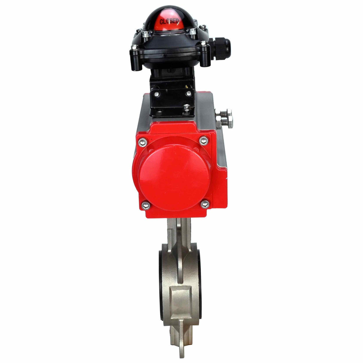 Válvula de mariposa de agua DNOVA 316l-viton-sa-apl210n, material del cuerpo - acero inoxidable AISI 316L, material del disco - acero inoxidable AISI 316L, sello - VITON, actuador neumático operado