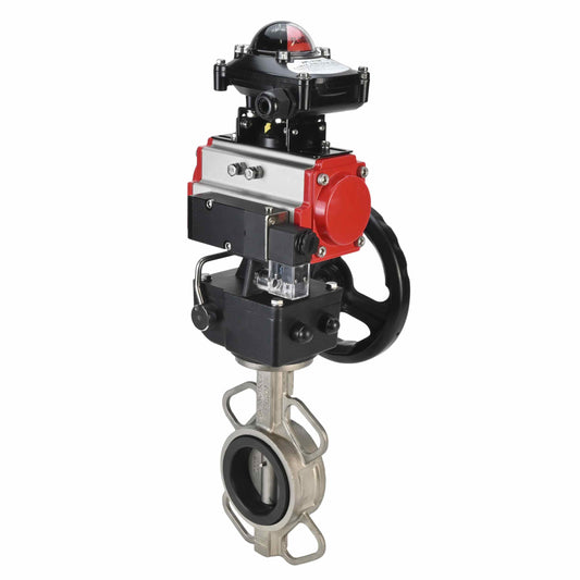 Water Butterfly Valve DNOVA 316l-316l-epdm-da-4M310-110/220-apl210n-gm, body material - stainless steel AISI 316L, disk material - stainless steel AISI 316L, seal - EPDM, pneumatic actuator operated