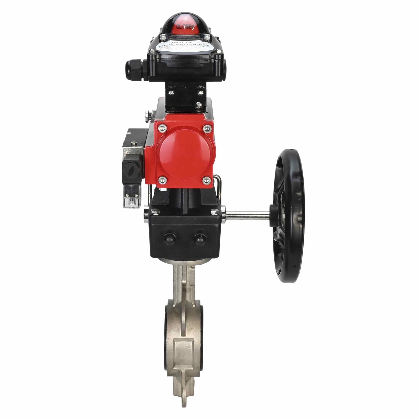 Water Butterfly Valve DNOVA 316l-316l-epdm-da-4M310-110/220-apl210n-gm, body material - stainless steel AISI 316L, disk material - stainless steel AISI 316L, seal - EPDM, pneumatic actuator operated