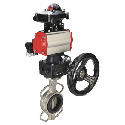 Water Butterfly Valve DNOVA 316l-316l-epdm-da-4M310-110/220-apl210n-gm, body material - stainless steel AISI 316L, disk material - stainless steel AISI 316L, seal - EPDM, pneumatic actuator operated