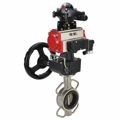 Water Butterfly Valve DNOVA 316l-316l-epdm-da-4M310-110/220-apl210n-gm, body material - stainless steel AISI 316L, disk material - stainless steel AISI 316L, seal - EPDM, pneumatic actuator operated