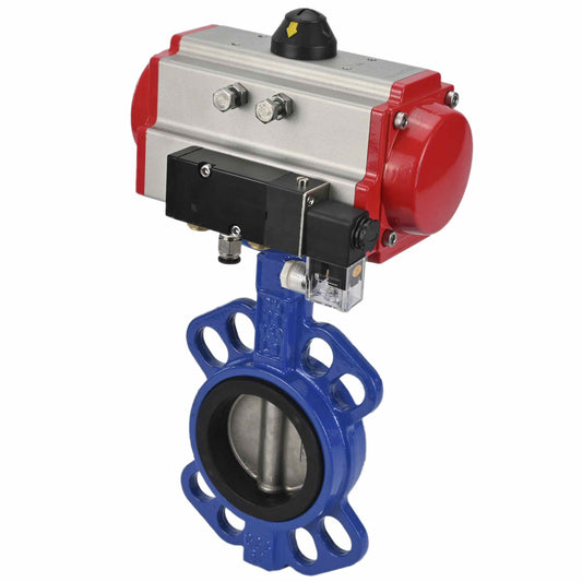 Water Butterfly Valve DNOVA g50-g40-epdm-DNOVA-da-4m310-110/220, body material - cast iron GGG50, disk material - cast iron GGG40, seal - EPDM, pneumatic actuator operated
