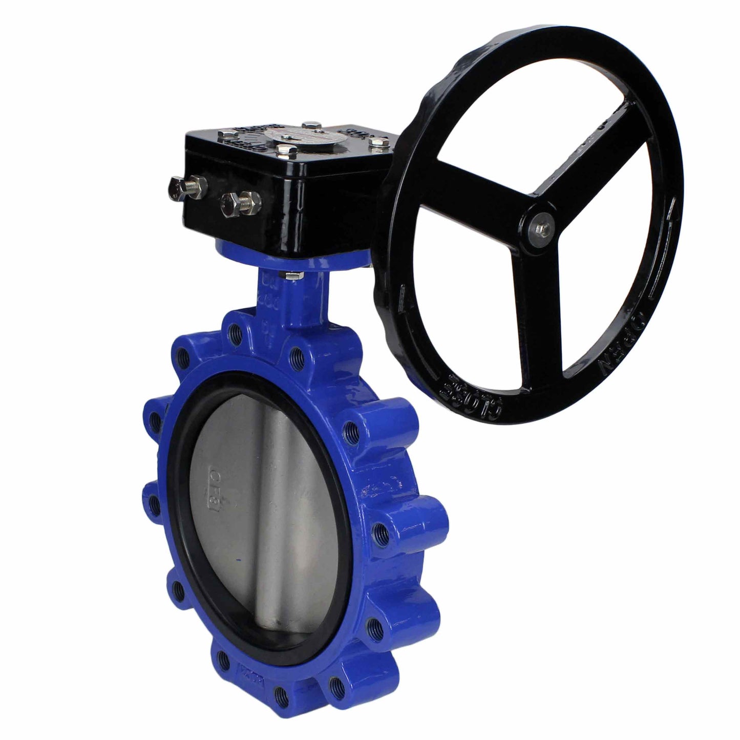 Water Butterfly Valve DNOVA WBV1631E-2W-Fb-R, body material - cast iron QT450, disk material - stainless steel AISI 304, seal - EPDM, gearbox