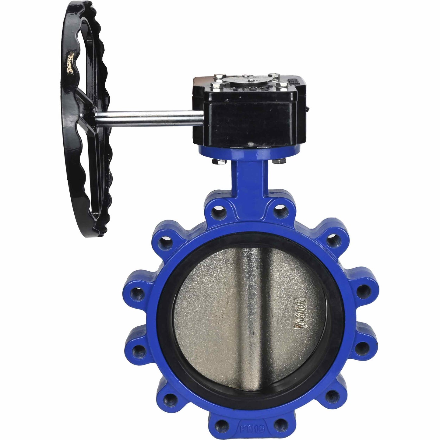 Water Butterfly Valve DNOVA WBV1616E-2W-Fb-R, body material - cast iron QT450, disk material - cast iron QT450, seal - EPDM, gearbox