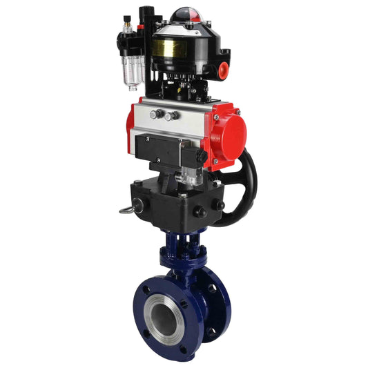 Water Butterfly Valve DNOVA WBV3EX-3432M-1W-F-ISO, body material - Carbon steel, disk material - Stainless steel AISI 316, seal - Metal, pneumatic actuator PA-DA double action, 4M310-08 24V, LSU APL-510N EX, handwheel MON, ATU AFC2000