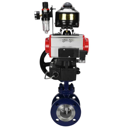 Water Butterfly Valve DNOVA WBV3EX-3432M-1W-F-ISO, body material - Carbon steel, disk material - Stainless steel AISI 316, seal - Metal, pneumatic actuator PA-DA double action, 4M310-08 24V, LSU APL-510N EX, handwheel MON, ATU AFC2000