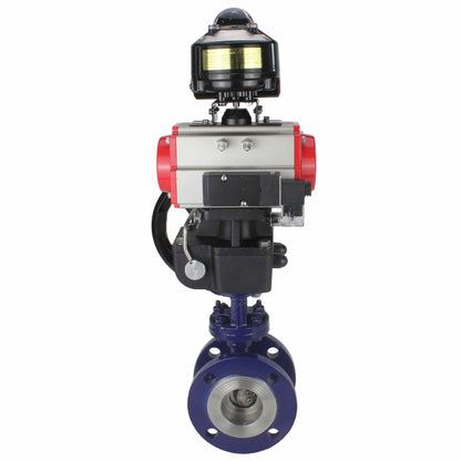 Water Butterfly Valve DNOVA WBV3EX-3432M-1W-F-ISO, body material - Carbon steel, disk material - Stainless steel AISI 316, seal - Metal, pneumatic actuator PA-DA double action, 4M310-08 24V, LSU APL-510N EX, handwheel MON