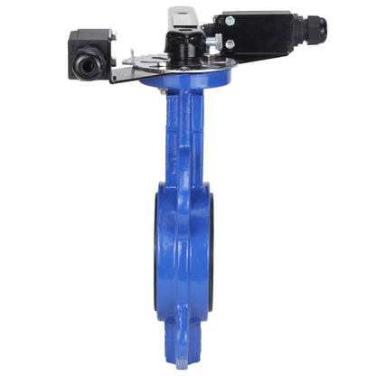 Water butterfly valve DNOVA GGG50-316L-EPDM body material - cast iron GGG50, disk material - stainless steel AISI 316L, seal - EPDM with handle, with two LS-103 250V limit switches and a bracket for mounting the limit switches