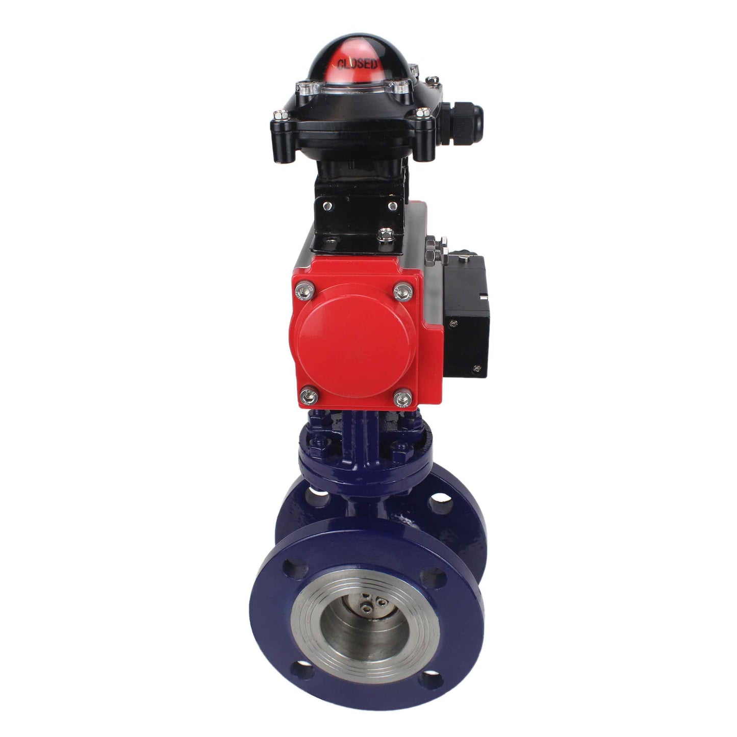 Water Butterfly Valve DNOVA WBV3EX-3432M-1W-F-ISO, body material - Carbon steel, disk material - Stainless steel AISI 316, seal - Metal, pneumatic actuator PA-SA with return springs, 4M310-08 24V, LSU APL-210N