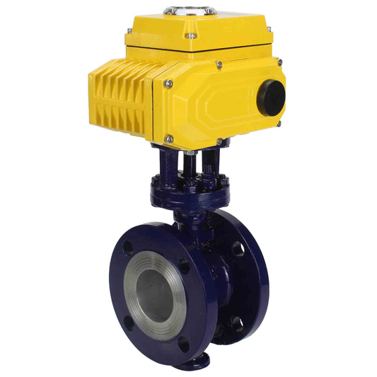 Water Butterfly Valve DNOVA WBV3EX-3432M-1W-F-ISO, body material - Carbon steel, disk material - Stainless steel AISI 316, seal - Metal, electric actuator QT-N-хEM-B1 220V