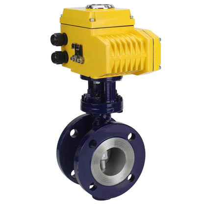 Water Butterfly Valve DNOVA WBV3EX-3432M-1W-F-ISO, body material - Carbon steel, disk material - Stainless steel AISI 316, seal - Metal, electric actuator QT-N-хEM-A1 220V