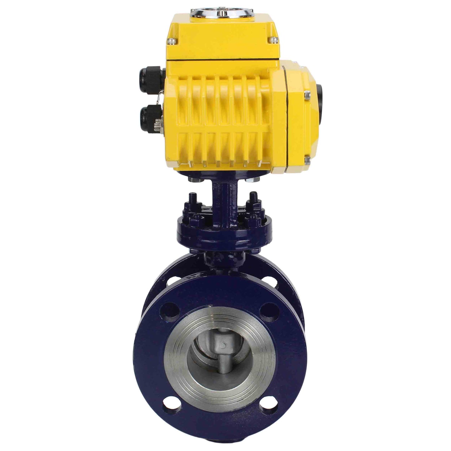Water Butterfly Valve DNOVA WBV3EX-3432M-1W-F-ISO, body material - Carbon steel, disk material - Stainless steel AISI 316, seal - Metal, electric actuator QT-N-хEM-A1 220V