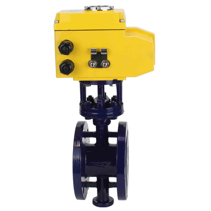 Water Butterfly Valve DNOVA WBV3EX-3432M-1W-F-ISO, body material - Carbon steel, disk material - Stainless steel AISI 316, seal - Metal, electric actuator QT-N-хEM-A1 220V