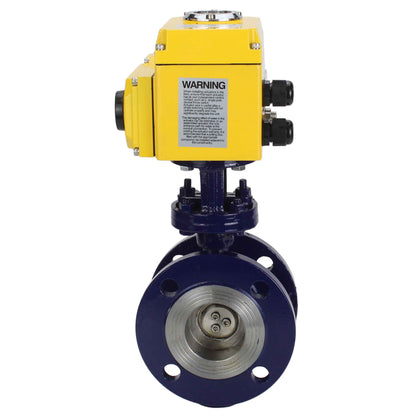 Water Butterfly Valve DNOVA WBV3EX-3432M-1W-F-ISO, body material - Carbon steel, disk material - Stainless steel AISI 316, seal - Metal, electric actuator QT-N-хEM-B1 220V