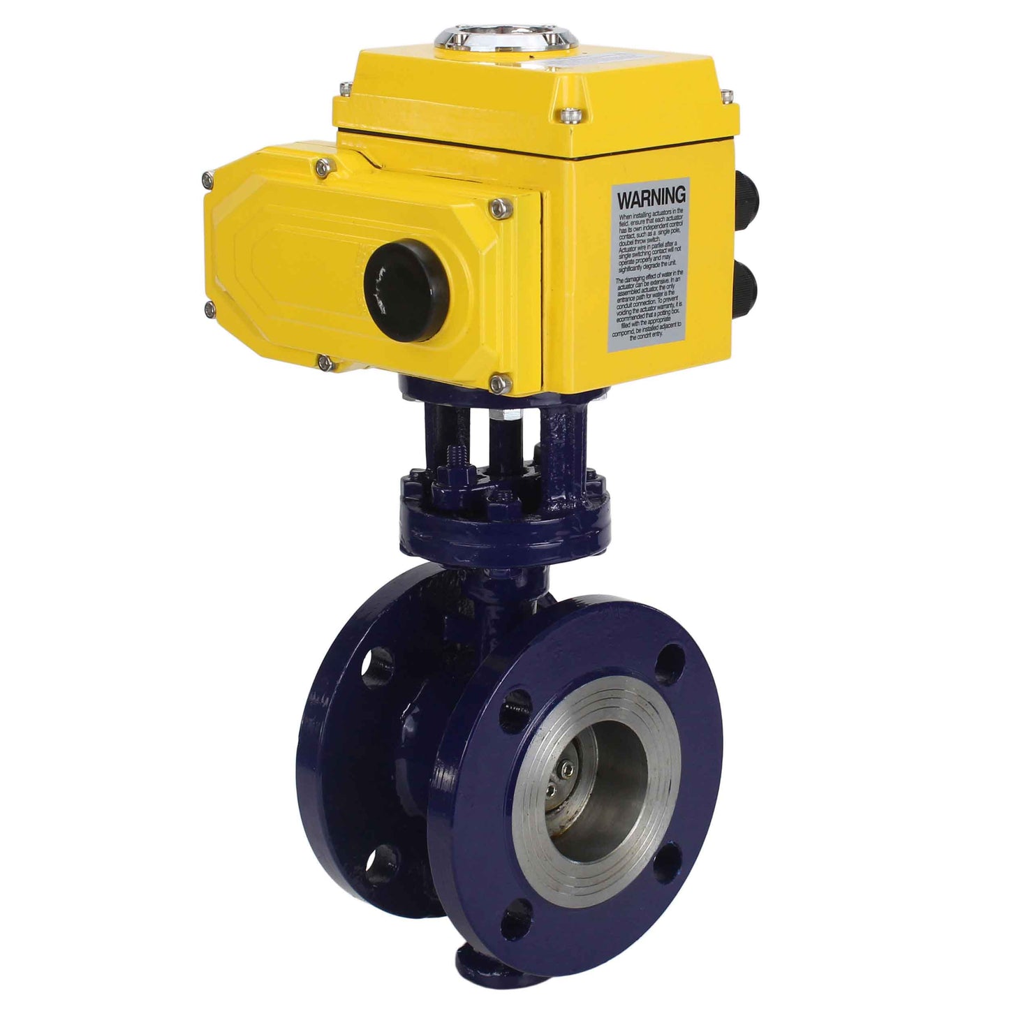 Water Butterfly Valve DNOVA WBV3EX-3432M-1W-F-ISO, body material - Carbon steel, disk material - Stainless steel AISI 316, seal - Metal, electric actuator QT-N-хEM-A1 220V