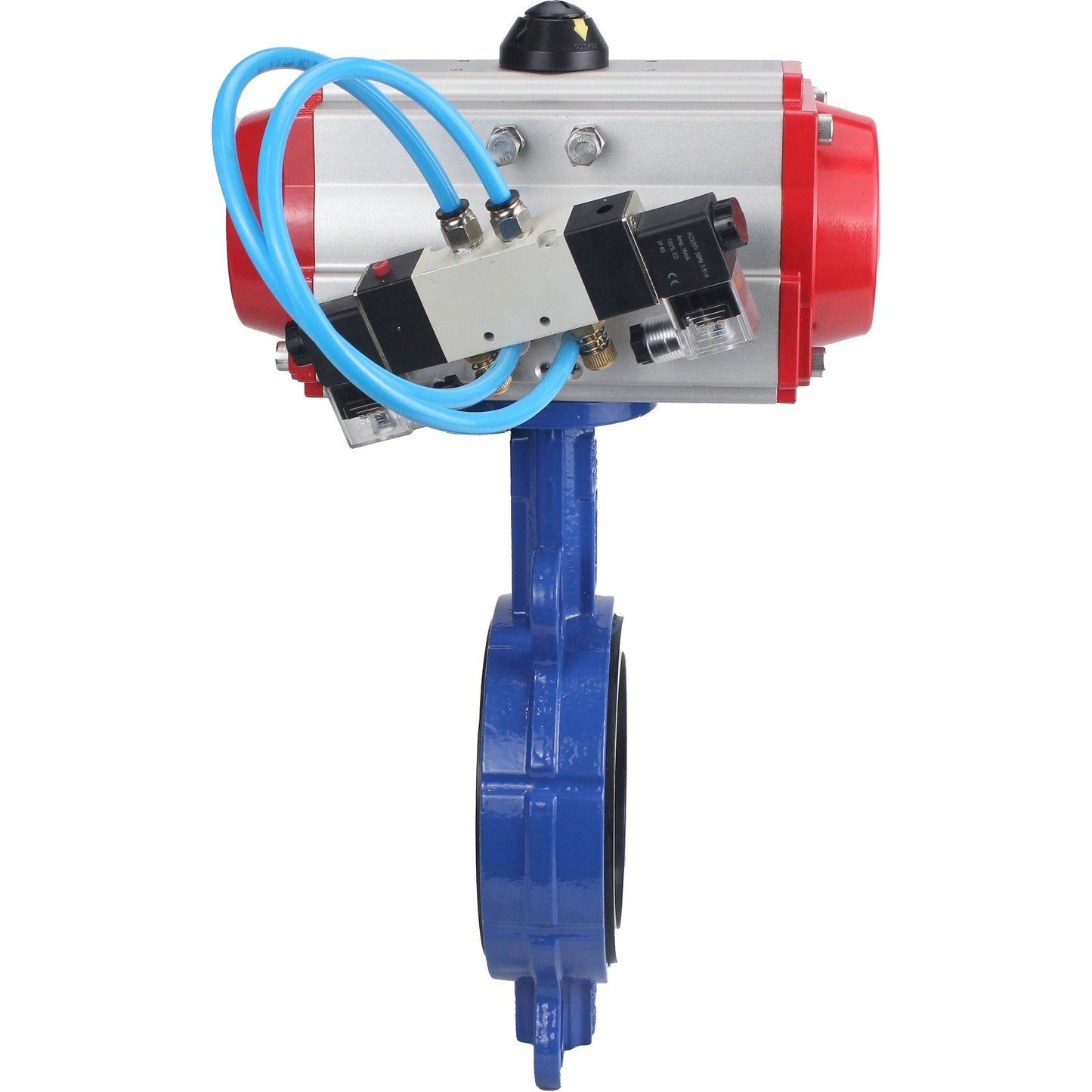 Water Butterfly Valve DNOVA WBV1413E-2W-Fb-H, body material - cast iron GGG50, disk material - cast iron GGG40, seal - EPDM, with pneumatic actuator with return springs PA-SA, 4V320-08 220V