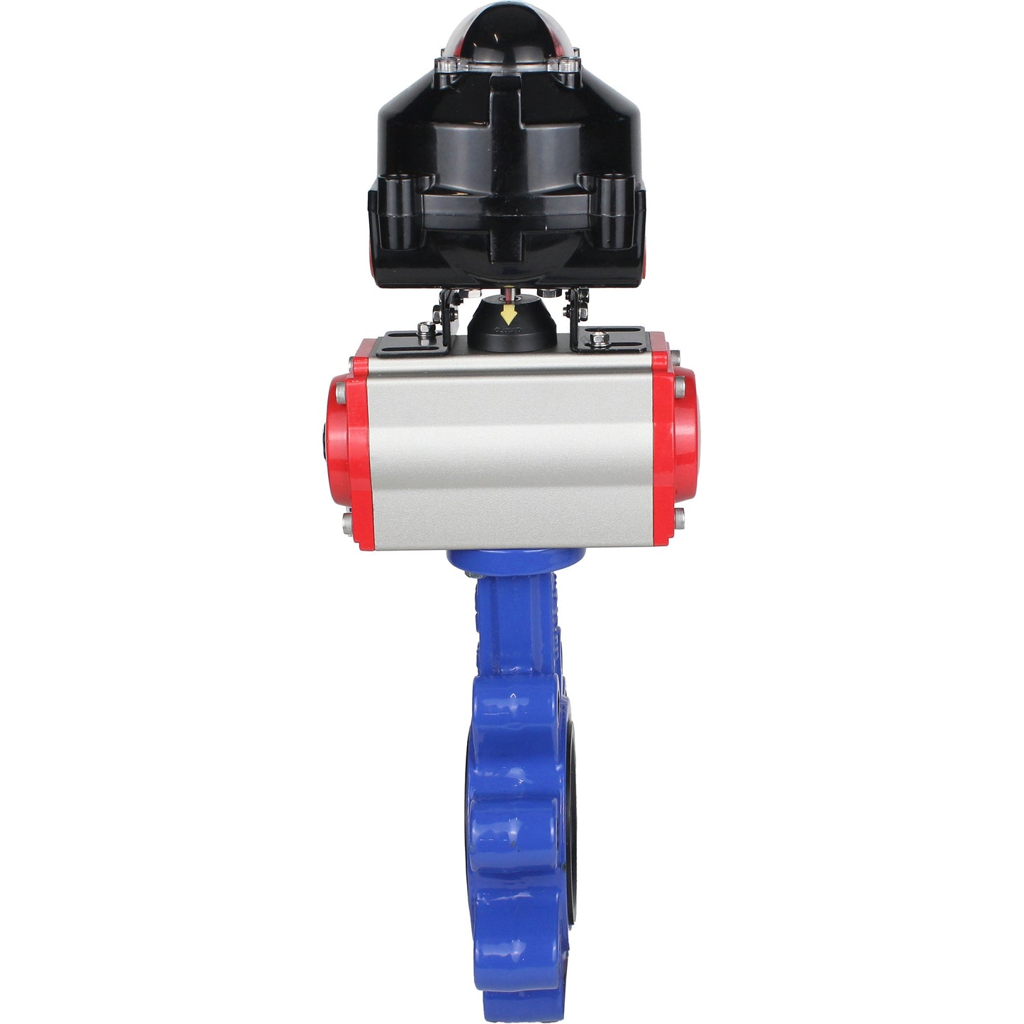 Válvula de mariposa de agua DNOVA WBV1616E-2W-Fb-H, material del cuerpo: hierro fundido QT450, material del disco: hierro fundido QT450, sello: EPDM, actuador neumático PA-SA con resortes de retorno, 4M310-08 220 V, LSU APL-510N EX