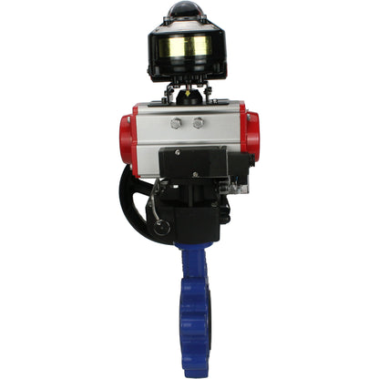 صمام فراشة الماء DNOVA WBV1631E-2W-Fb-H، مادة الهيكل - حديد زهر QT450، مادة القرص - فولاذ مقاوم للصدأ AISI 304، مانع التسرب - EPDM، مشغل هوائي PA-DA مزدوج الحركة، 4M310-08 24 فولت، LSU APL-510N EX، عجلة يدوية MON