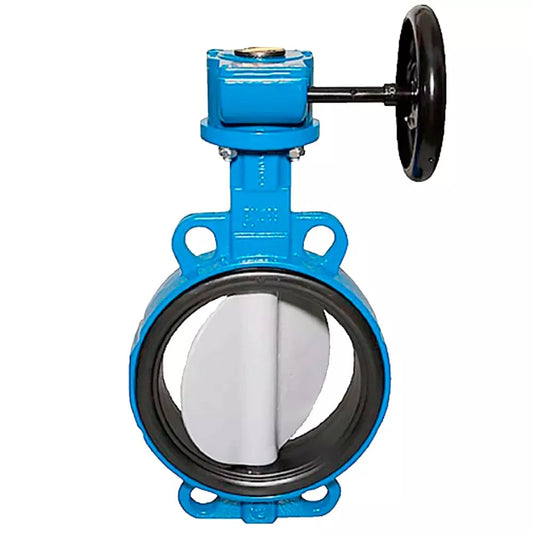 Water Butterfly Valve DNOVA WBV3131V-2W-Fb-R, body material - stainless steel AISI 304, disk material - stainless steel AISI 304, seal - viton, gearbox