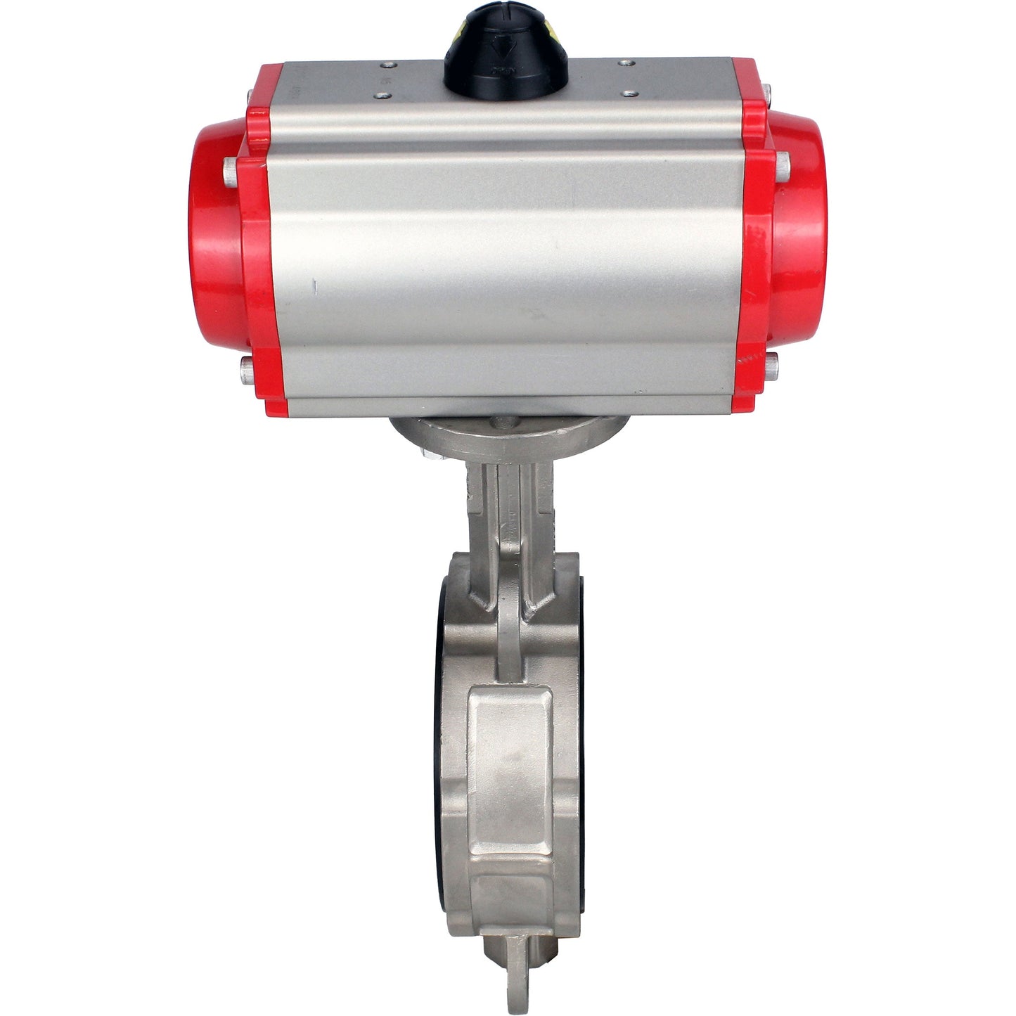 Válvula de mariposa de agua DNOVA WBV3131E-2W-Fb-H, material del cuerpo - Acero inoxidable AISI 304, material del disco - Acero inoxidable AISI 304, sello - EPDM, actuador neumático PA-DA doble acción, 4M310-08 220V