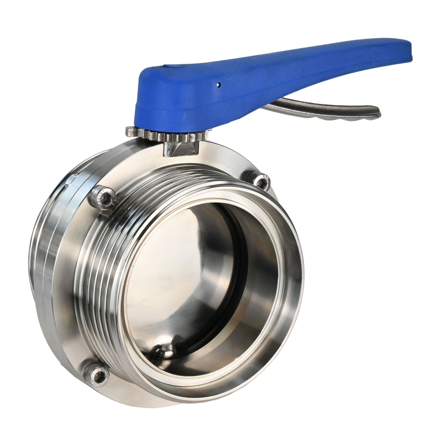 Válvula de mariposa de agua DNOVA WBV3131E-2W-TH, material del cuerpo - acero inoxidable 304 de grado alimenticio, material del disco - acero inoxidable AISI 304, sello - EPDM, roscado, con manija
