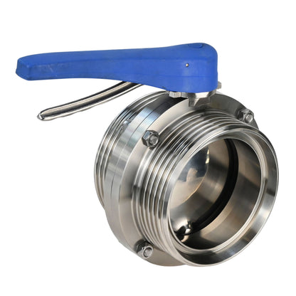 Válvula de mariposa de agua DNOVA WBV3131E-2W-TH, material del cuerpo - acero inoxidable 304 de grado alimenticio, material del disco - acero inoxidable AISI 304, sello - EPDM, roscado, con manija