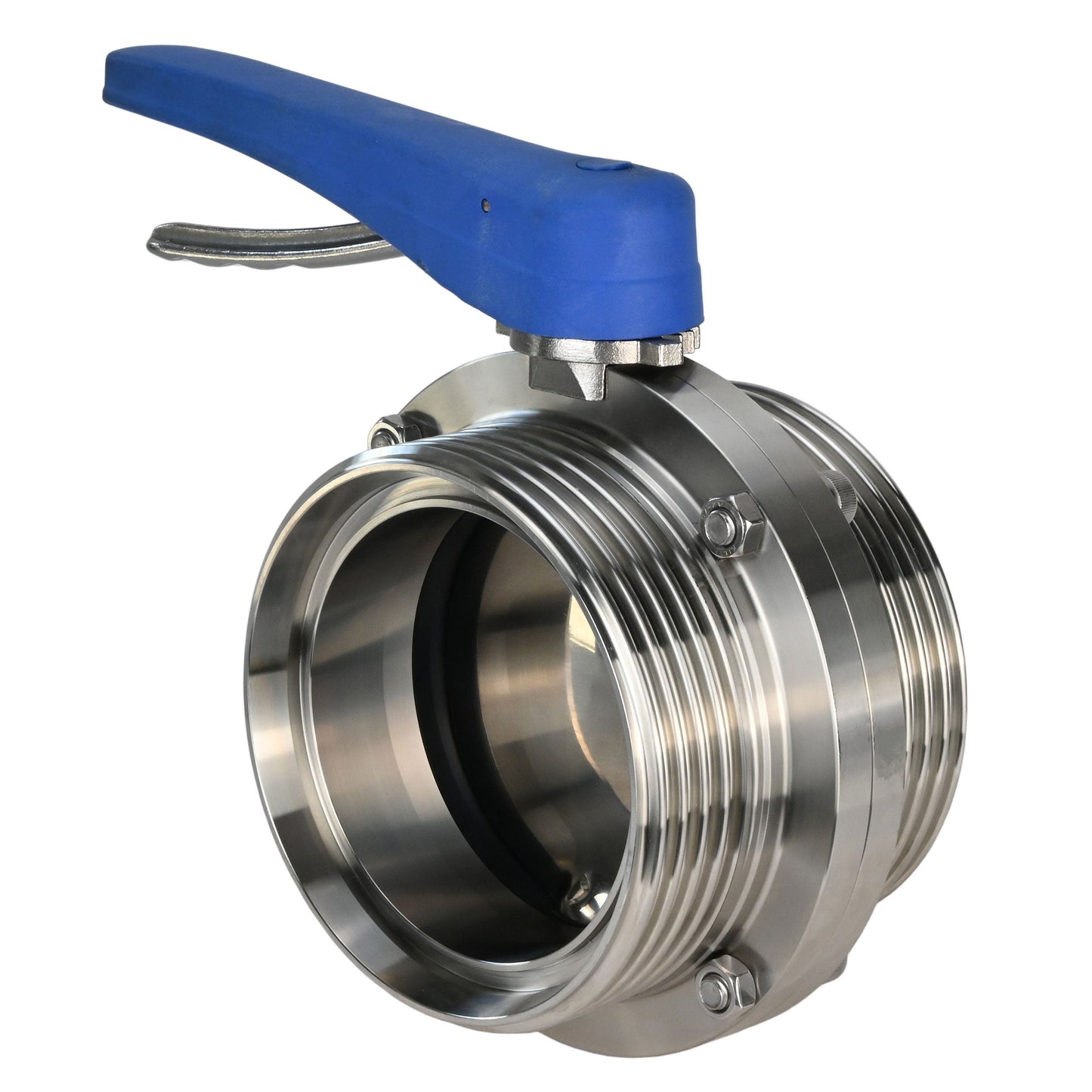 Válvula de mariposa de agua DNOVA WBV3131E-2W-TH, material del cuerpo - acero inoxidable 304 de grado alimenticio, material del disco - acero inoxidable AISI 304, sello - EPDM, roscado, con manija