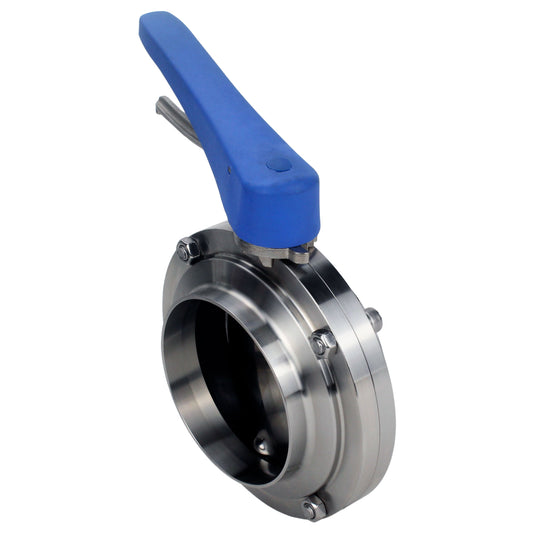 Válvula de mariposa de agua DNOVA WBV3131E-2W-WH, material del cuerpo - Acero inoxidable AISI 304, material del disco - Acero inoxidable AISI 304, junta - EPDM, soldada, con maneta