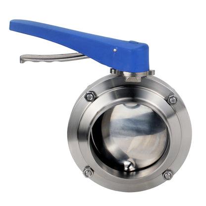 Válvula de mariposa de agua DNOVA WBV3131E-2W-WH, material del cuerpo - Acero inoxidable AISI 304, material del disco - Acero inoxidable AISI 304, junta - EPDM, soldada, con maneta