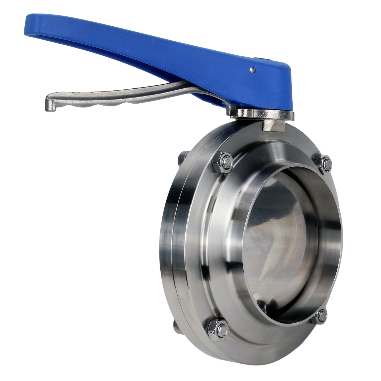 Válvula de mariposa de agua DNOVA WBV3131E-2W-WH, material del cuerpo - Acero inoxidable AISI 304, material del disco - Acero inoxidable AISI 304, junta - EPDM, soldada, con maneta