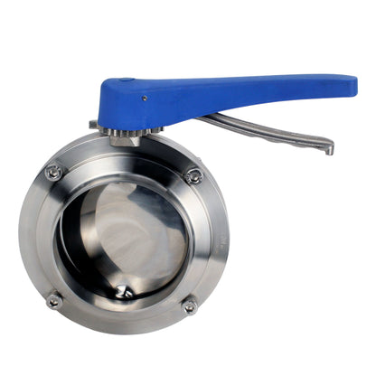 Válvula de mariposa de agua DNOVA WBV3131E-2W-WH, material del cuerpo - Acero inoxidable AISI 304, material del disco - Acero inoxidable AISI 304, junta - EPDM, soldada, con maneta