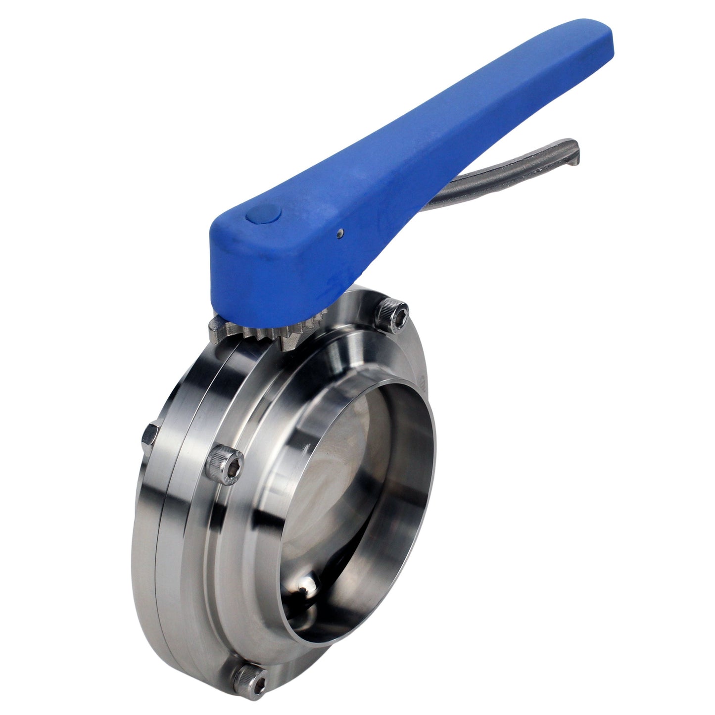 Válvula de mariposa de agua DNOVA WBV3131E-2W-WH, material del cuerpo - Acero inoxidable AISI 304, material del disco - Acero inoxidable AISI 304, junta - EPDM, soldada, con maneta