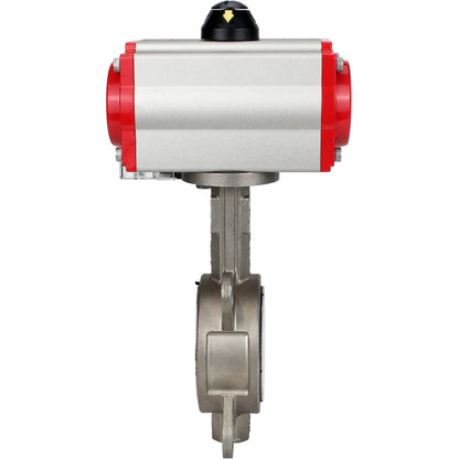Water Butterfly Valve DNOVA WBV3131P-2W-Fb-H, body material - Stainless steel AISI 304, disk material - Stainless steel AISI 304, seal - PTFE, pneumatic actuator PA-SA with return springs,4M310-08 NAMUR 220V