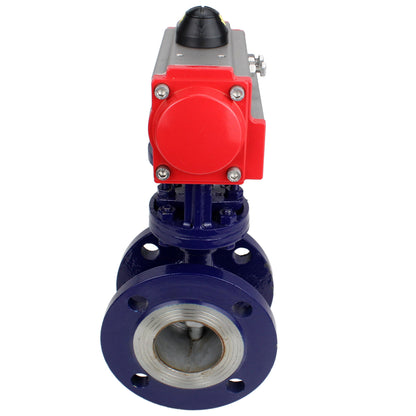 Water Butterfly Valve DNOVA WBV3EX-3432M-1W-F-ISO, body material - Carbon steel, disk material - Stainless steel AISI 316, seal - Metal, pneumatic actuator PA-SA with return springs
