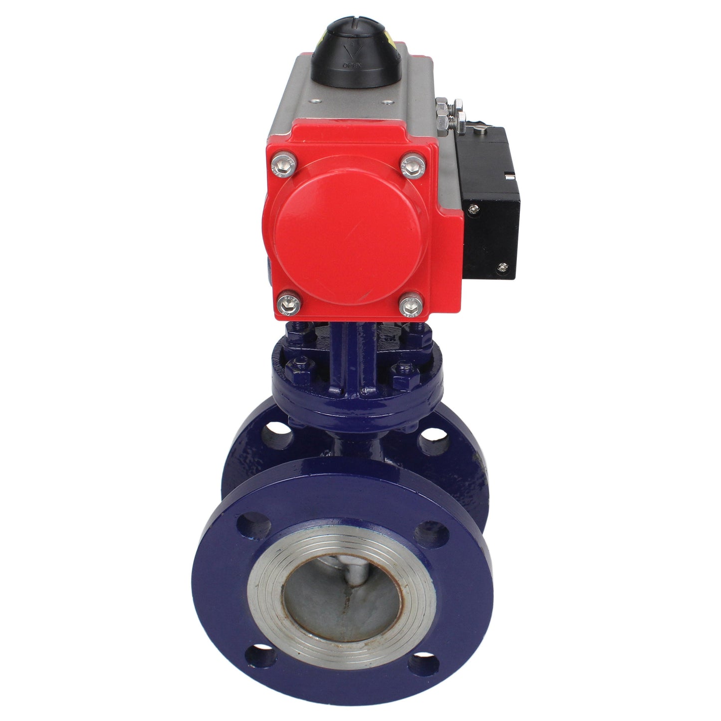 Water Butterfly Valve DNOVA WBV3EX-3432M-1W-F-ISO, body material - Carbon steel, disk material - Stainless steel AISI 316, seal - Metal, pneumatic actuator PA-SA with return springs, 4M310-08 220V