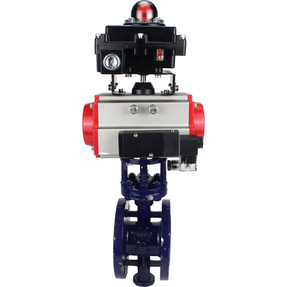 Water Butterfly Valve DNOVA WBV3EX-3432M-1W-F-ISO, body material - Carbon steel, disk material - Stainless steel AISI 316, seal - Metal, pneumatic actuator PA-SA with return springs, 4M310-08 24V, LSU APL-410N EX