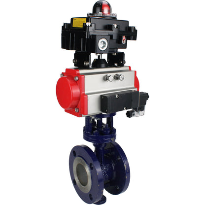 Water Butterfly Valve DNOVA WBV3EX-3432M-1W-F-ISO, body material - Carbon steel, disk material - Stainless steel AISI 316, seal - Metal, pneumatic actuator PA-SA with return springs, 4M310-08 24V, LSU APL-410N EX