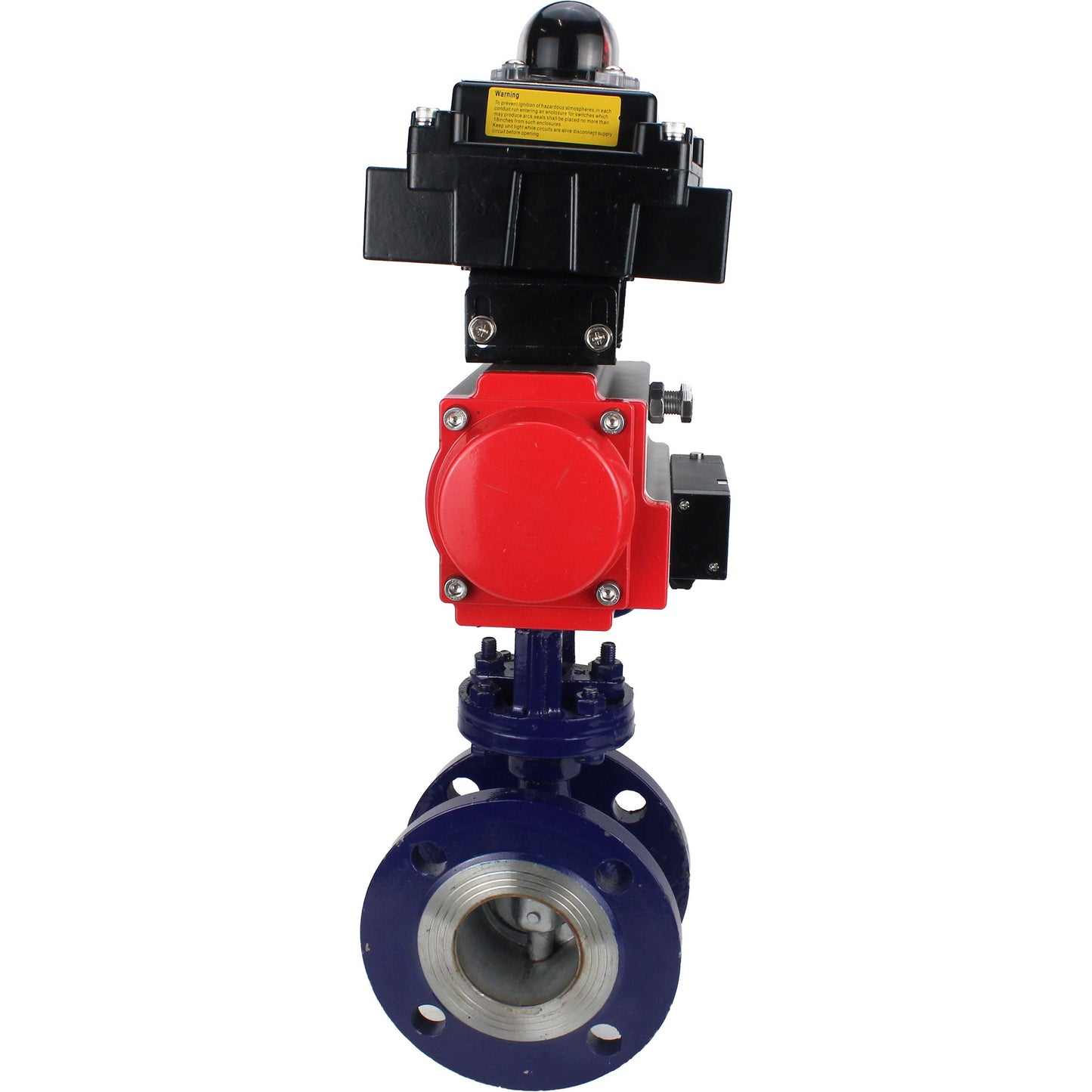 Water Butterfly Valve DNOVA WBV3EX-3432M-1W-F-ISO, body material - Carbon steel, disk material - Stainless steel AISI 316, seal - Metal, pneumatic actuator PA-SA with return springs, 4M310-08 220V, LSU APL-410N EX