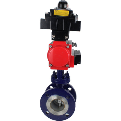 Water Butterfly Valve DNOVA WBV3EX-3432M-1W-F-ISO, body material - Carbon steel, disk material - Stainless steel AISI 316, seal - Metal, pneumatic actuator PA-SA with return springs, 4M310-08 220V, LSU APL-410N EX