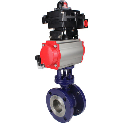 Water Butterfly Valve DNOVA WBV3EX-3432M-1W-F-ISO, body material - Carbon steel, disk material - Stainless steel AISI 316, seal - Metal, pneumatic actuator PA-SA with return springs, 4M310-08 24V, LSU APL-410N EX