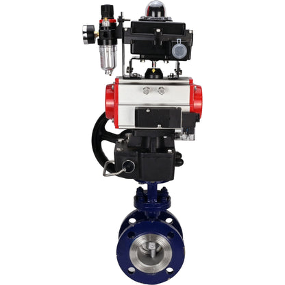 Water Butterfly Valve DNOVA WBV3EX-3432M-1W-F-ISO, body material - Carbon steel, disk material - Stainless steel AISI 316, seal - Metal, pneumatic actuator PA-DA double action, 4M310-08 24V, LSU APL-410N EX, handwheel MON, ATU AFC2000