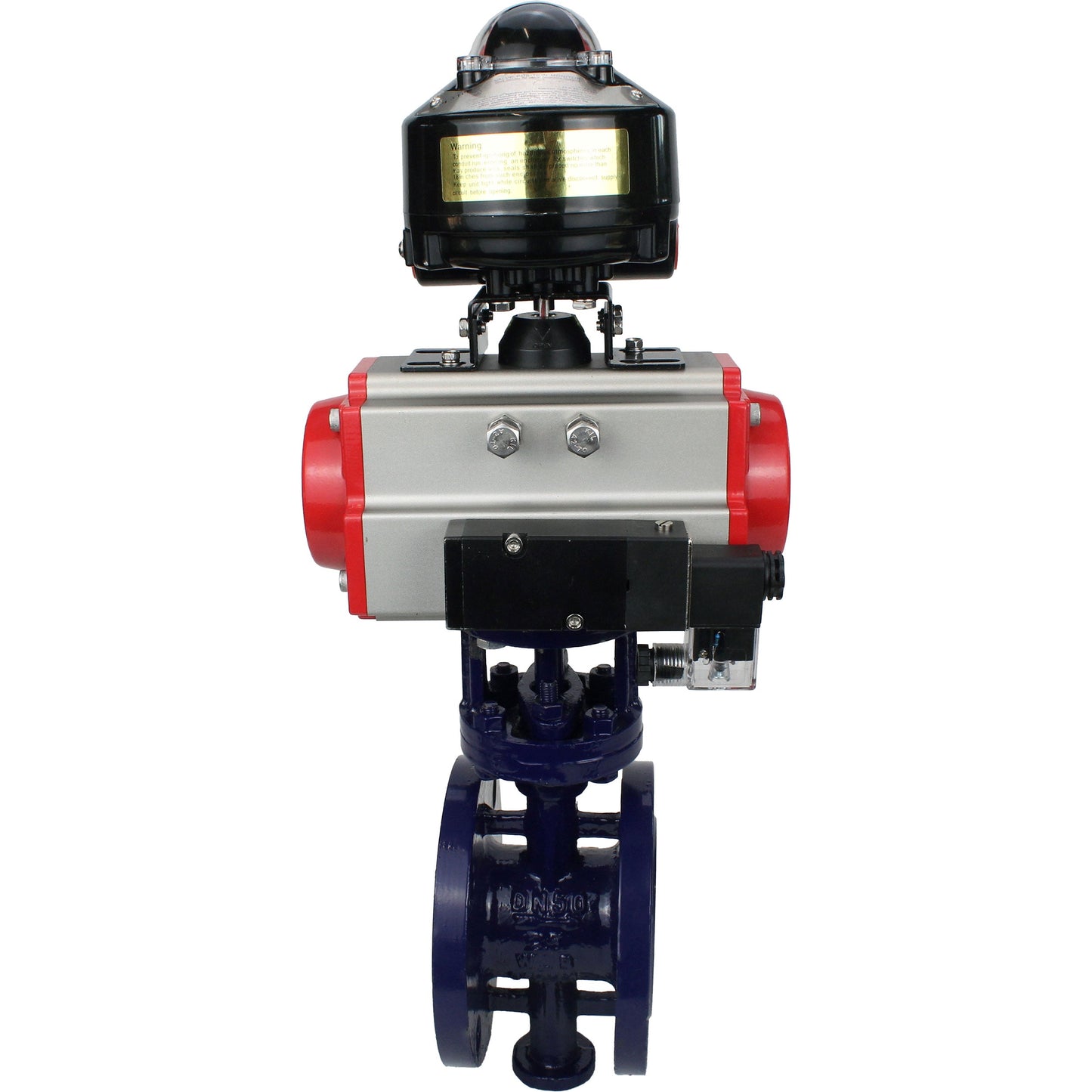 Water Butterfly Valve DNOVA WBV3EX-3432M-1W-F-ISO, body material - Carbon steel, disk material - Stainless steel AISI 316, seal - Metal, pneumatic actuator PA-SA with return springs, 4M310-08 220V, LSU APL-510N EX
