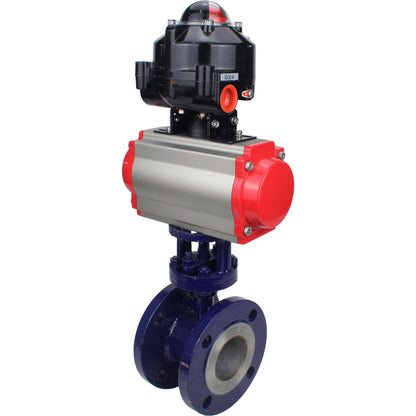 Water Butterfly Valve DNOVA WBV3EX-3432M-1W-F-ISO, body material - Carbon steel, disk material - Stainless steel AISI 316, seal - Metal, pneumatic actuator PA-SA with return springs, 4M310-08 220V, LSU APL-510N EX