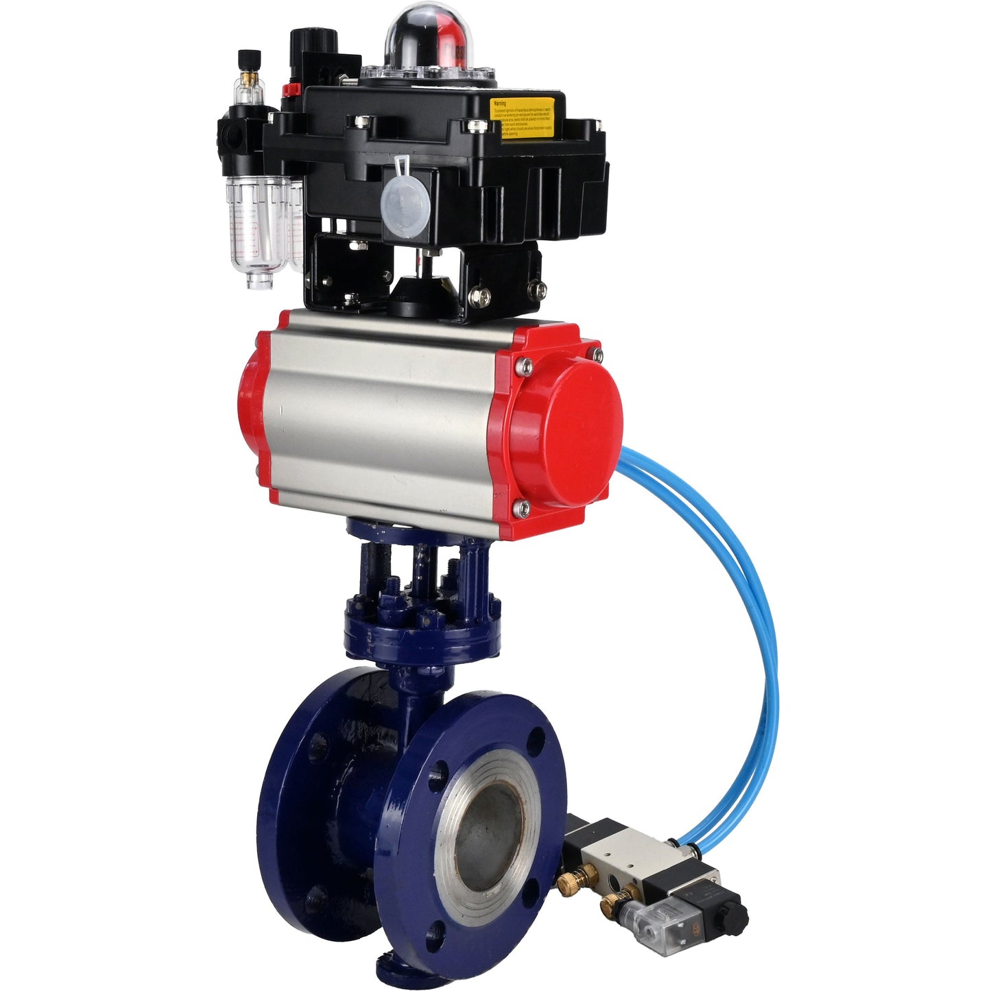 Water Butterfly Valve DNOVA WBV3EX-3432M-1W-F-ISO, body material - Carbon steel, disk material - Stainless steel AISI 316, seal - Metal, pneumatic actuator PA-DA double action, 4V320-10 220V, LSU APL-410N EX ATU AFC2000