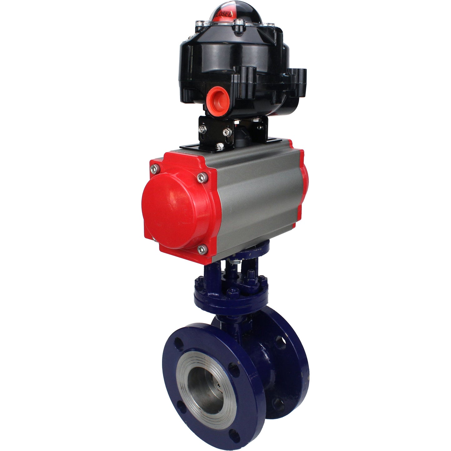Water Butterfly Valve DNOVA WBV3EX-3432M-1W-F-ISO, body material - Carbon steel, disk material - Stainless steel AISI 316, seal - Metal, pneumatic actuator PA-SA with return springs, , LSU APL-510N EX