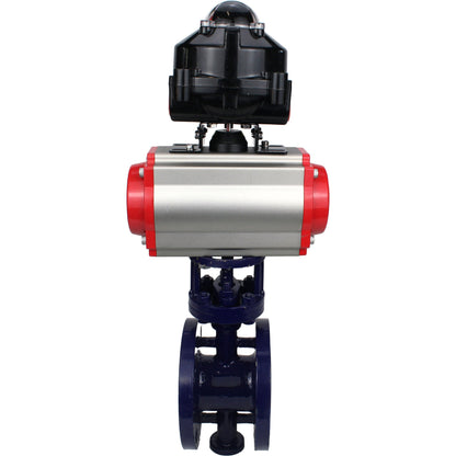 Water Butterfly Valve DNOVA WBV3EX-3432M-1W-F-ISO, body material - Carbon steel, disk material - Stainless steel AISI 316, seal - Metal, pneumatic actuator PA-SA with return springs, , LSU APL-510N EX