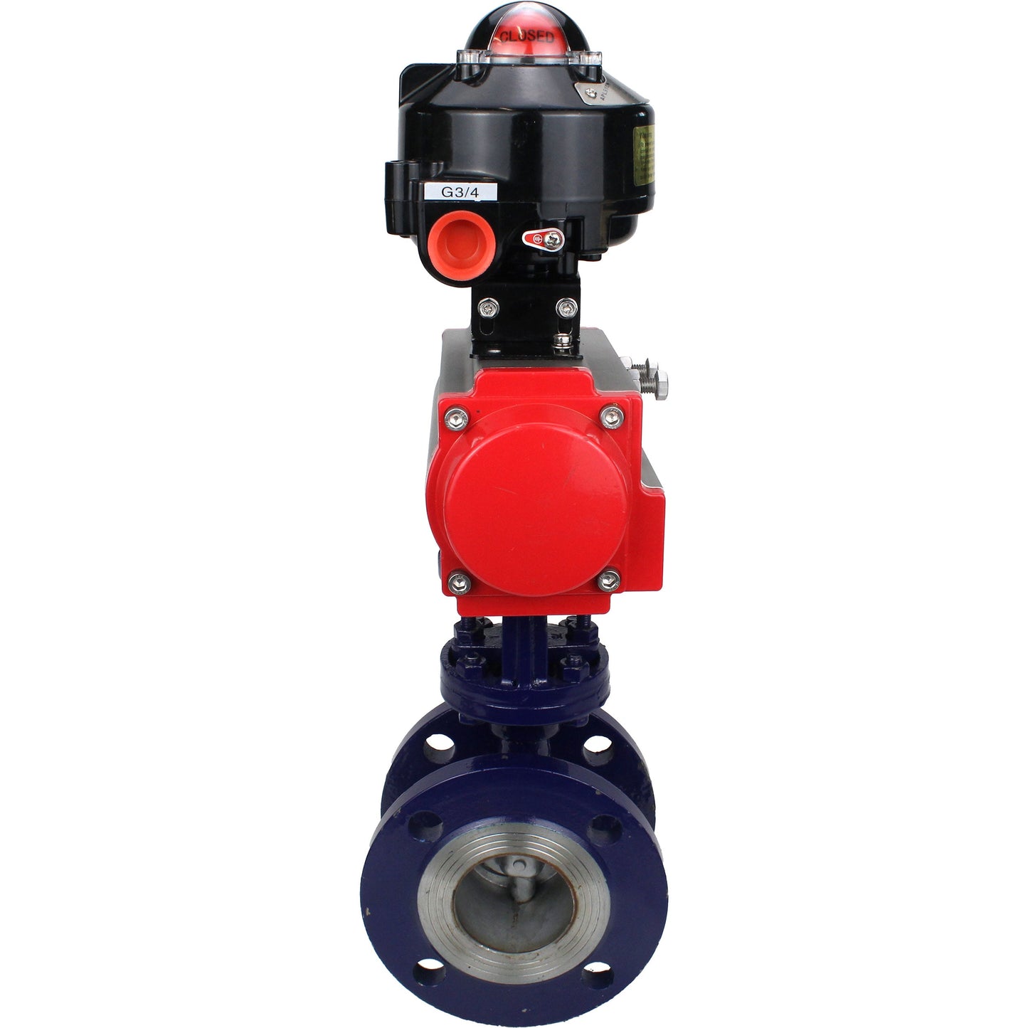Water Butterfly Valve DNOVA WBV3EX-3432M-1W-F-ISO, body material - Carbon steel, disk material - Stainless steel AISI 316, seal - Metal, pneumatic actuator PA-SA with return springs, , LSU APL-510N EX