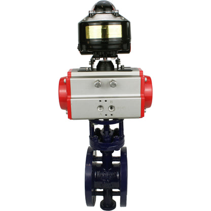 Water Butterfly Valve DNOVA WBV3EX-3432M-1W-F-ISO, body material - Carbon steel, disk material - Stainless steel AISI 316, seal - Metal, pneumatic actuator PA-SA with return springs, , LSU APL-510N EX