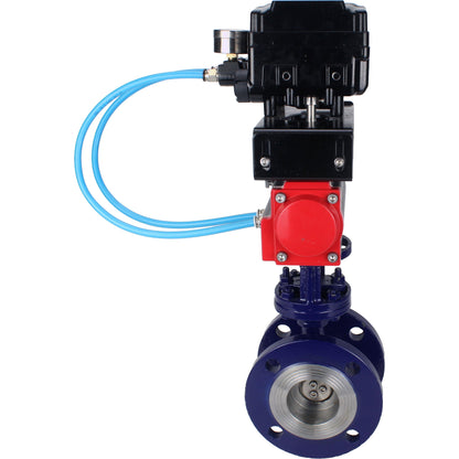 Water Butterfly Valve DNOVA WBV3EX-3432M-1W-F-ISO, body material - Carbon steel, disk material - Stainless steel AISI 316, seal - Metal, pneumatic actuator PA-SA with return springs, positioner YT-1000RSN with feedback